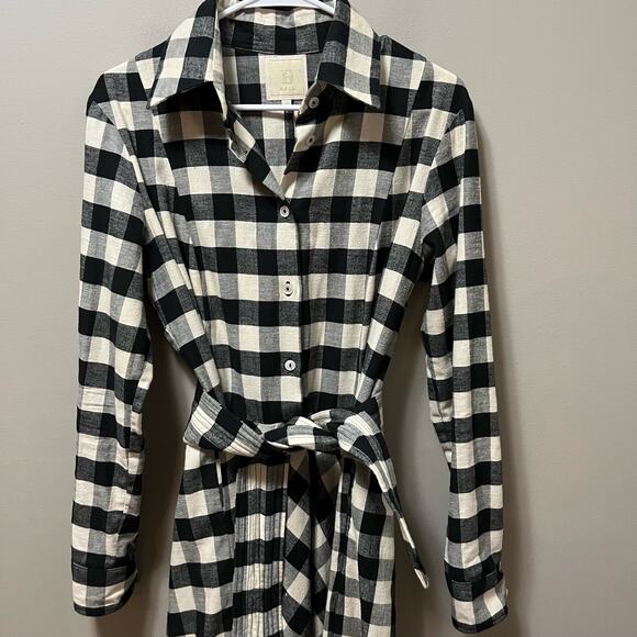 Bell by Alicia Bell Plaid Tie-Waist‎ Shirt Dress Vintage Inspired Southern Sz 10 - Picture 2 of 6